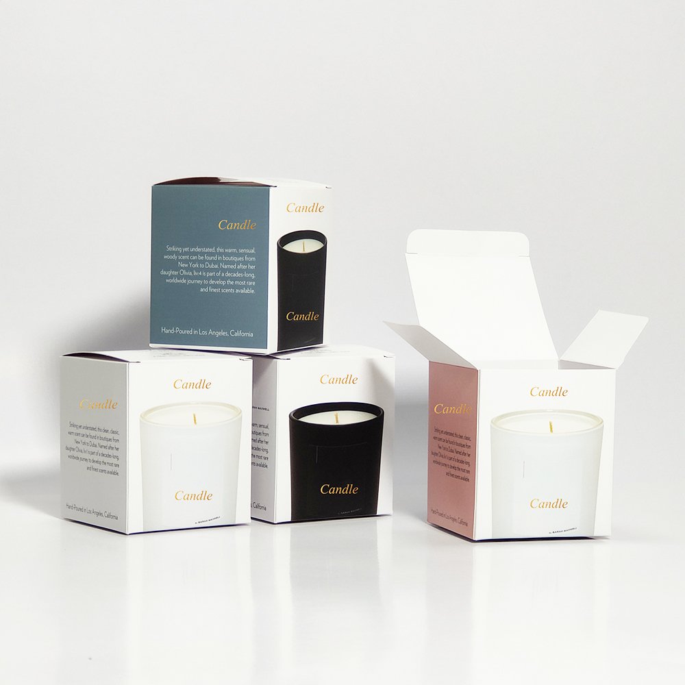 Gold Foi Custom 10 Oz Coated Paper Packing Candle Packaging Box For Small Business