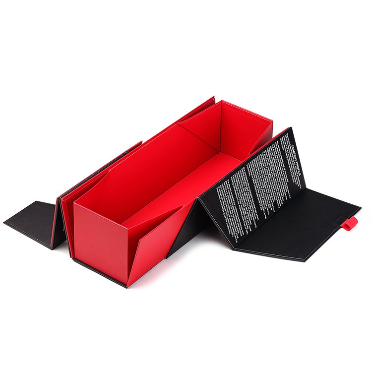 Luxury Custom LOGO Rigid paper foldable gift packaging box with magnet closure for easy to ship and store wine box packaging
