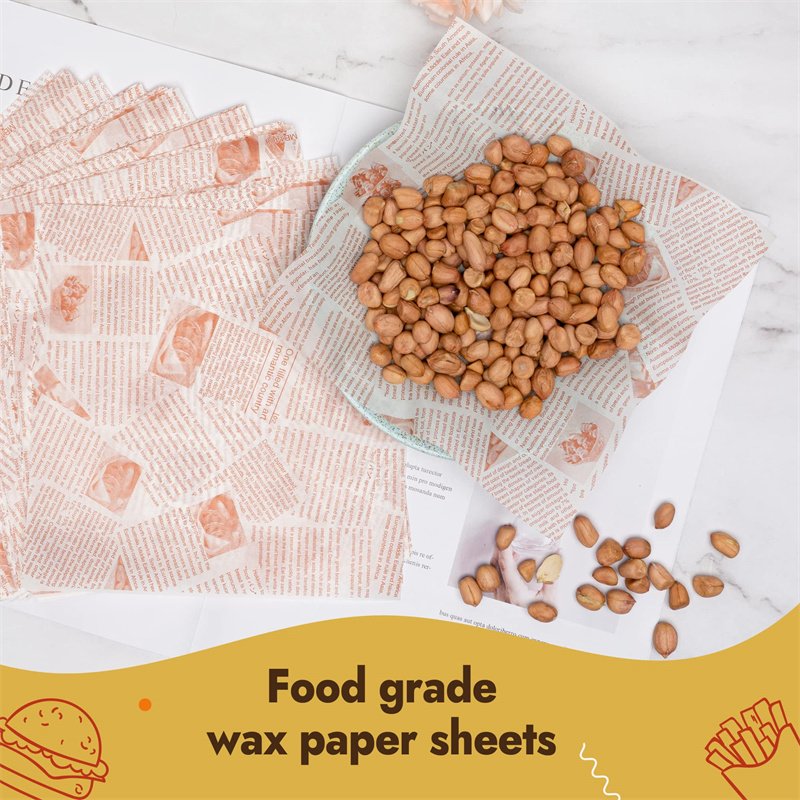 Custom Printing Food Wrapping Use Greaseproof Printed Baking Paper Parchment Paper Food Wax Paper