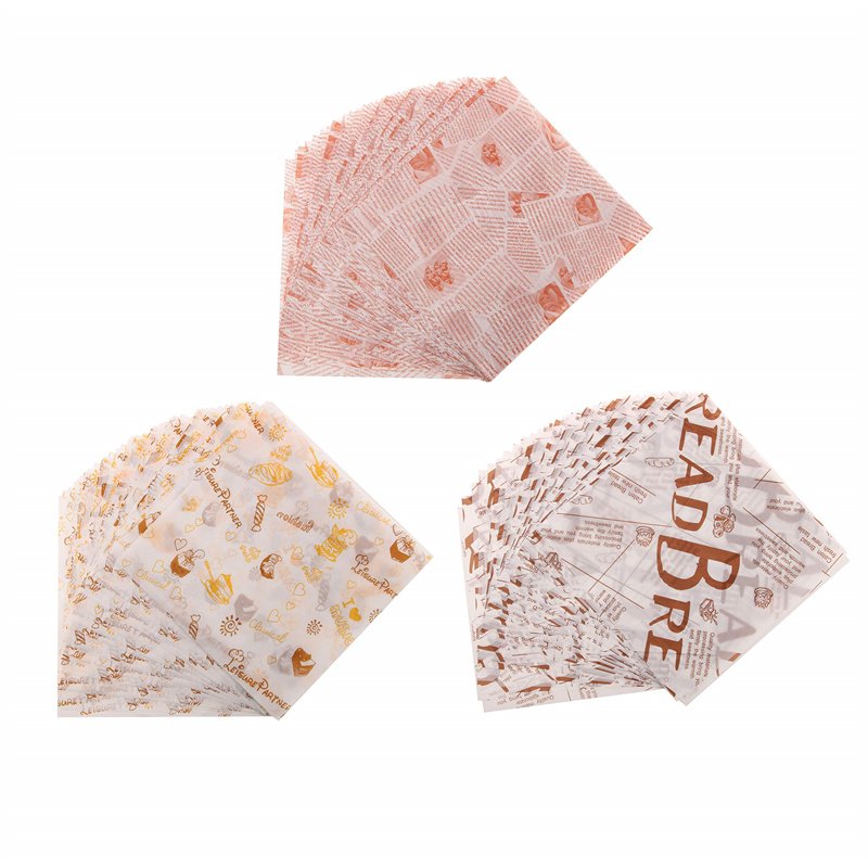 Custom Printing Food Wrapping Use Greaseproof Printed Baking Paper Parchment Paper Food Wax Paper