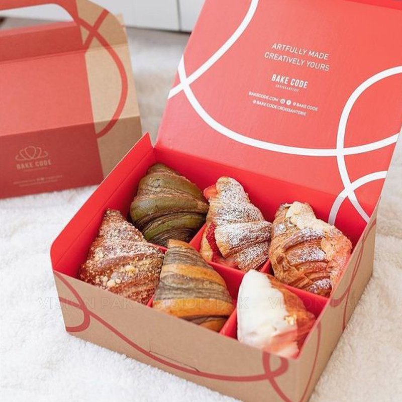 Eco Friendly Bakery Packaging Cupcake Bakery Cookies Waffle Minivan Cake Brownie Packaging Paper Box Disposable Food Packaging