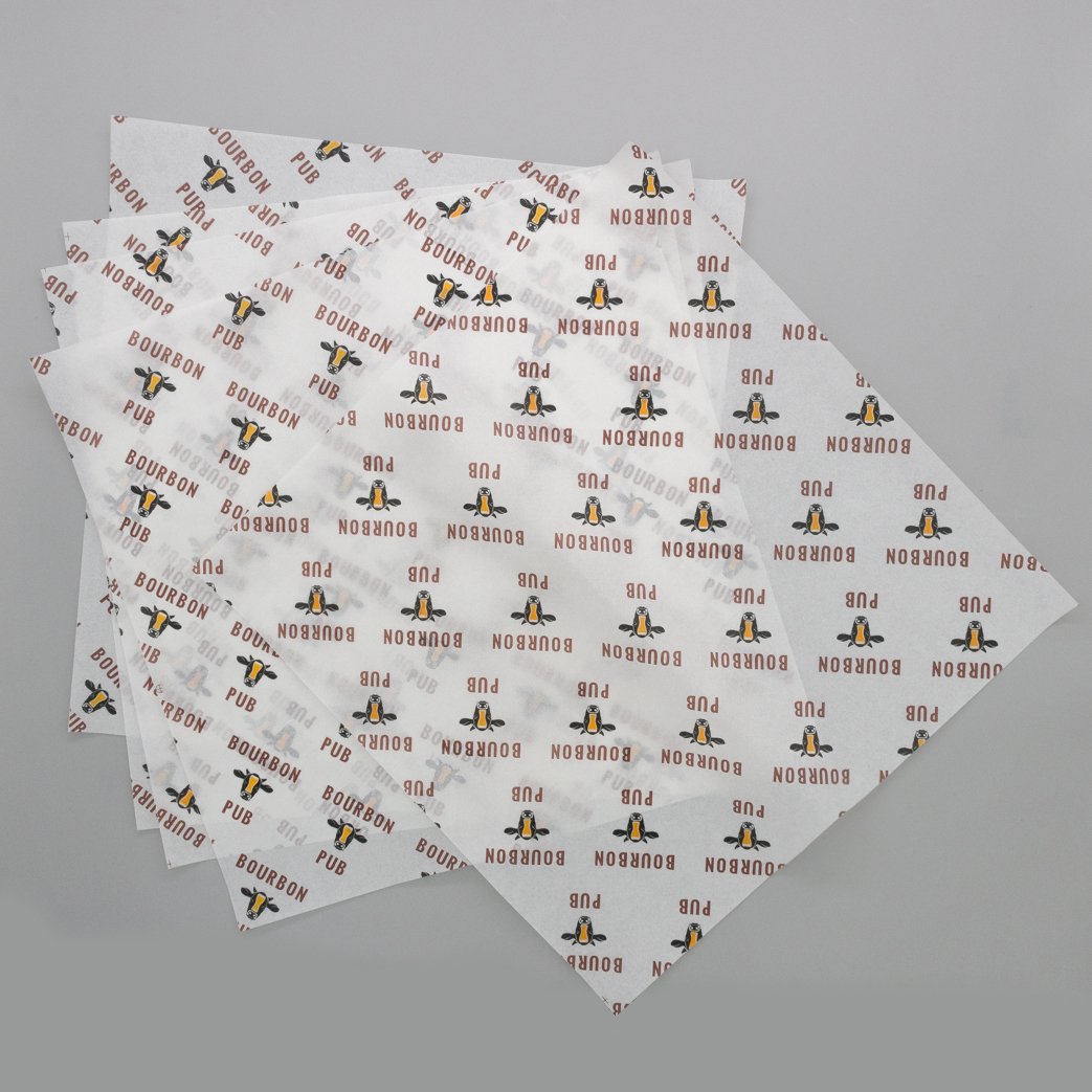 Custom printing food grade biodegradable greaseproof 38-90g butter wrapping paper for packaging