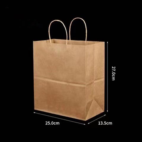 Custom printed logo delivery food packaging bag take away food bag restaurant kraft paper bags