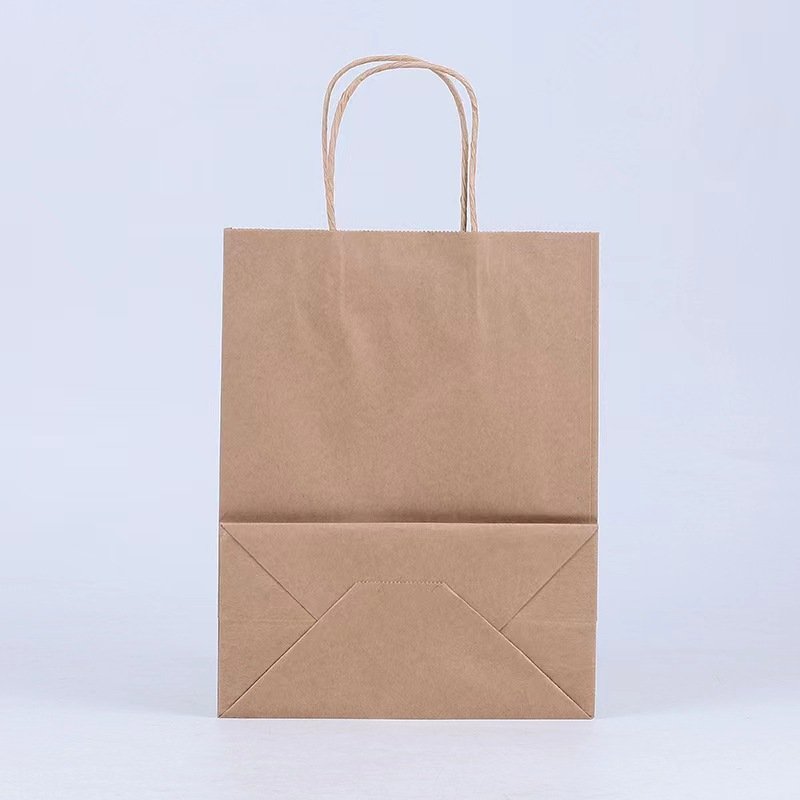 Custom printed logo delivery food packaging bag take away food bag restaurant kraft paper bags