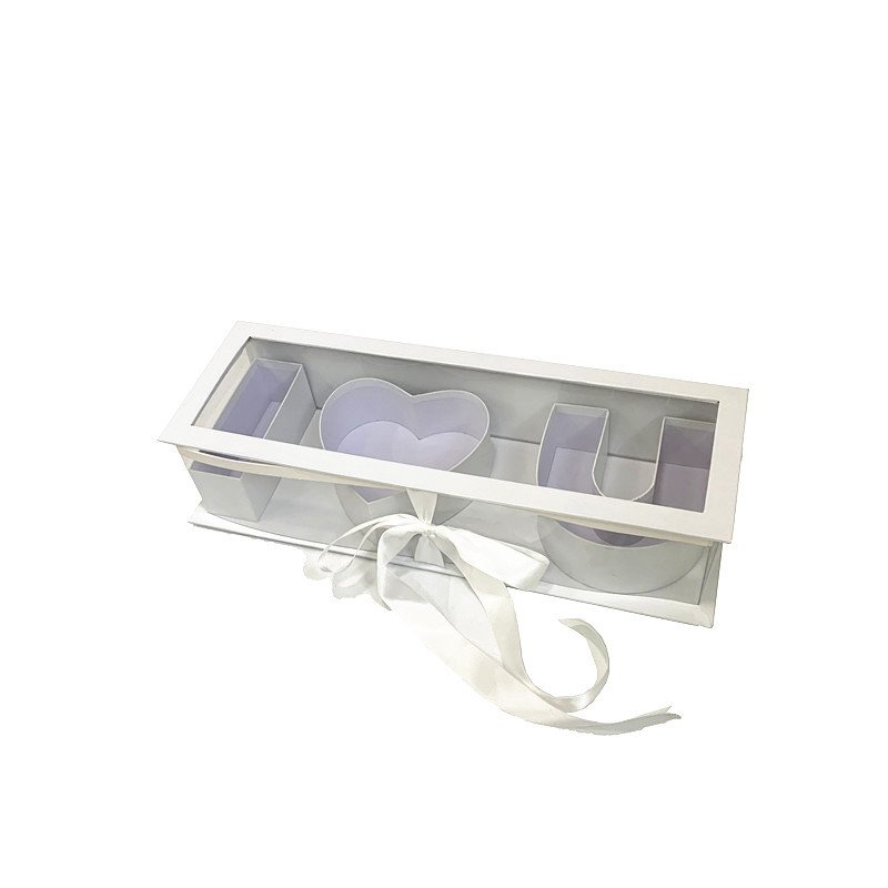 Wholesale I LOVE YOU Flower Box Rectangle Packaging Paper Box For Valentine's Day