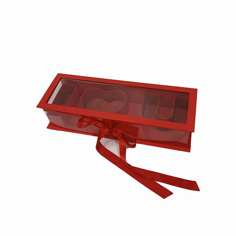 Wholesale I LOVE YOU Flower Box Rectangle Packaging Paper Box For Valentine's Day
