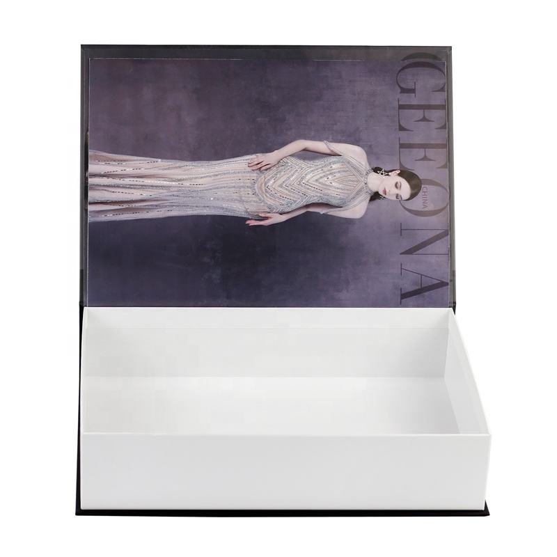 Luxury Custom Logo Book Shaped Box Clothing Packaging Paper Boxes Magnetic Gift Box For Cosmetics Business