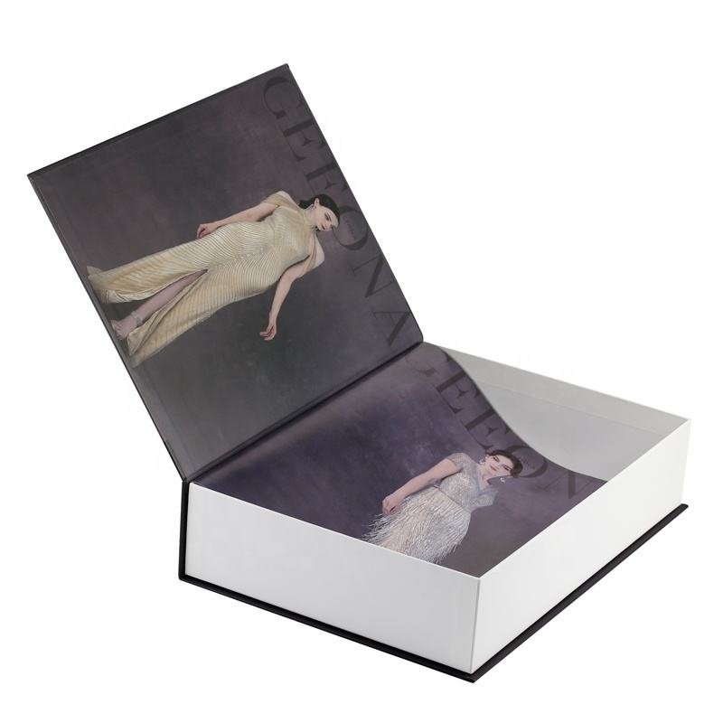 Luxury Custom Logo Book Shaped Box Clothing Packaging Paper Boxes Magnetic Gift Box For Cosmetics Business