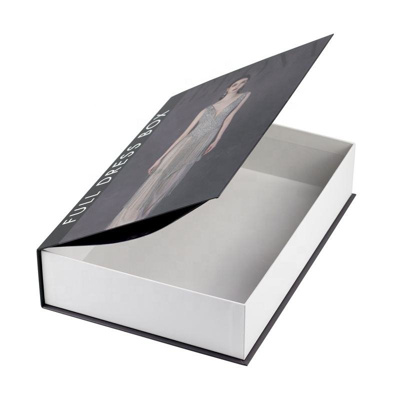 Luxury Custom Logo Book Shaped Box Clothing Packaging Paper Boxes Magnetic Gift Box For Cosmetics Business
