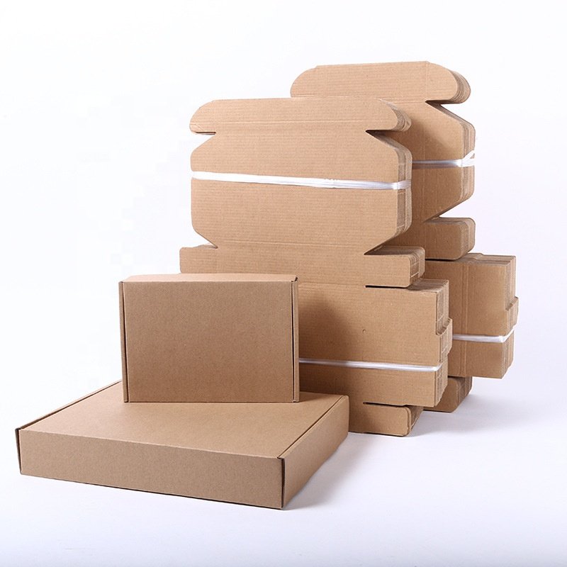 Custom Printed Logo Brown Kraft Express Mailer Shipping Gift Storage Wrap Package Large Corrugated cardboard box packaging