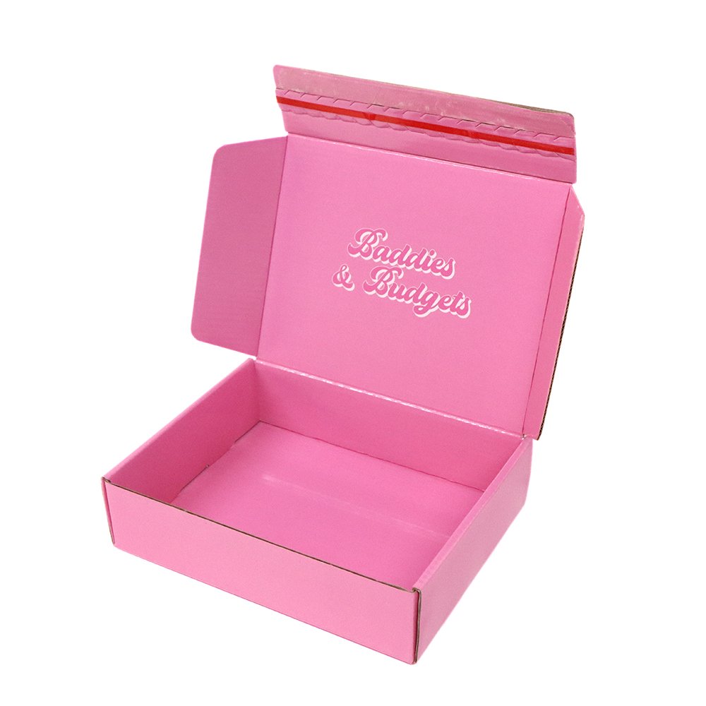 Custom Printed Logo Corrugated Cardboard Paper Gift Packaging Mailer Shipping Box With easy tear strip
