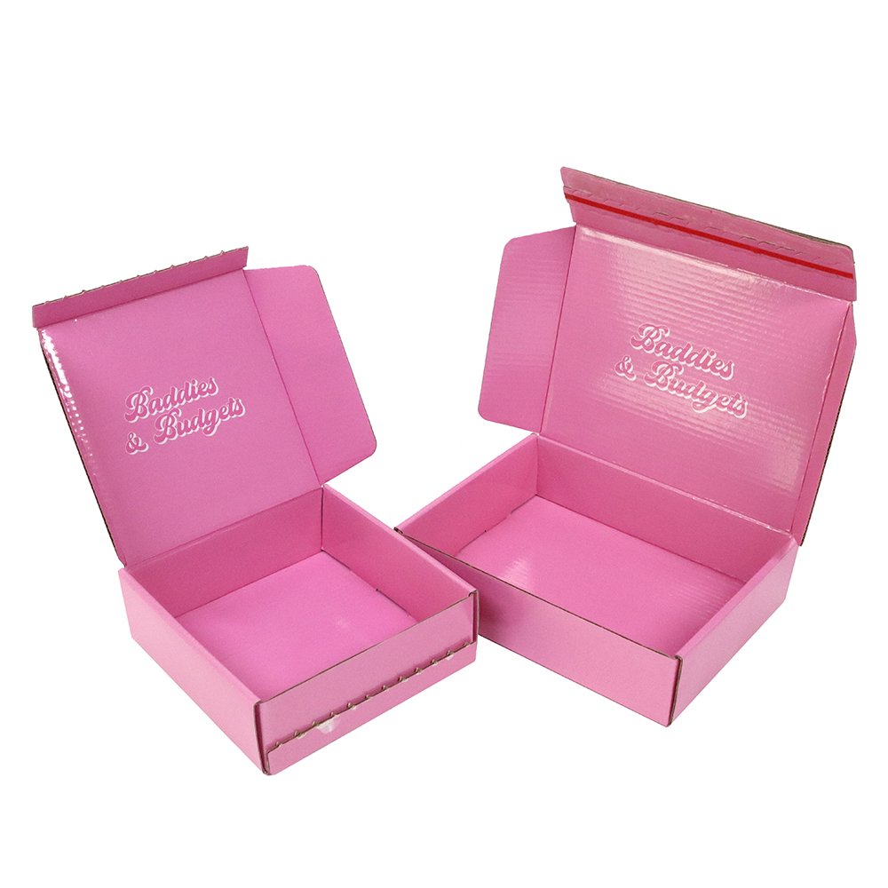 Custom Printed Logo Corrugated Cardboard Paper Gift Packaging Mailer Shipping Box With easy tear strip