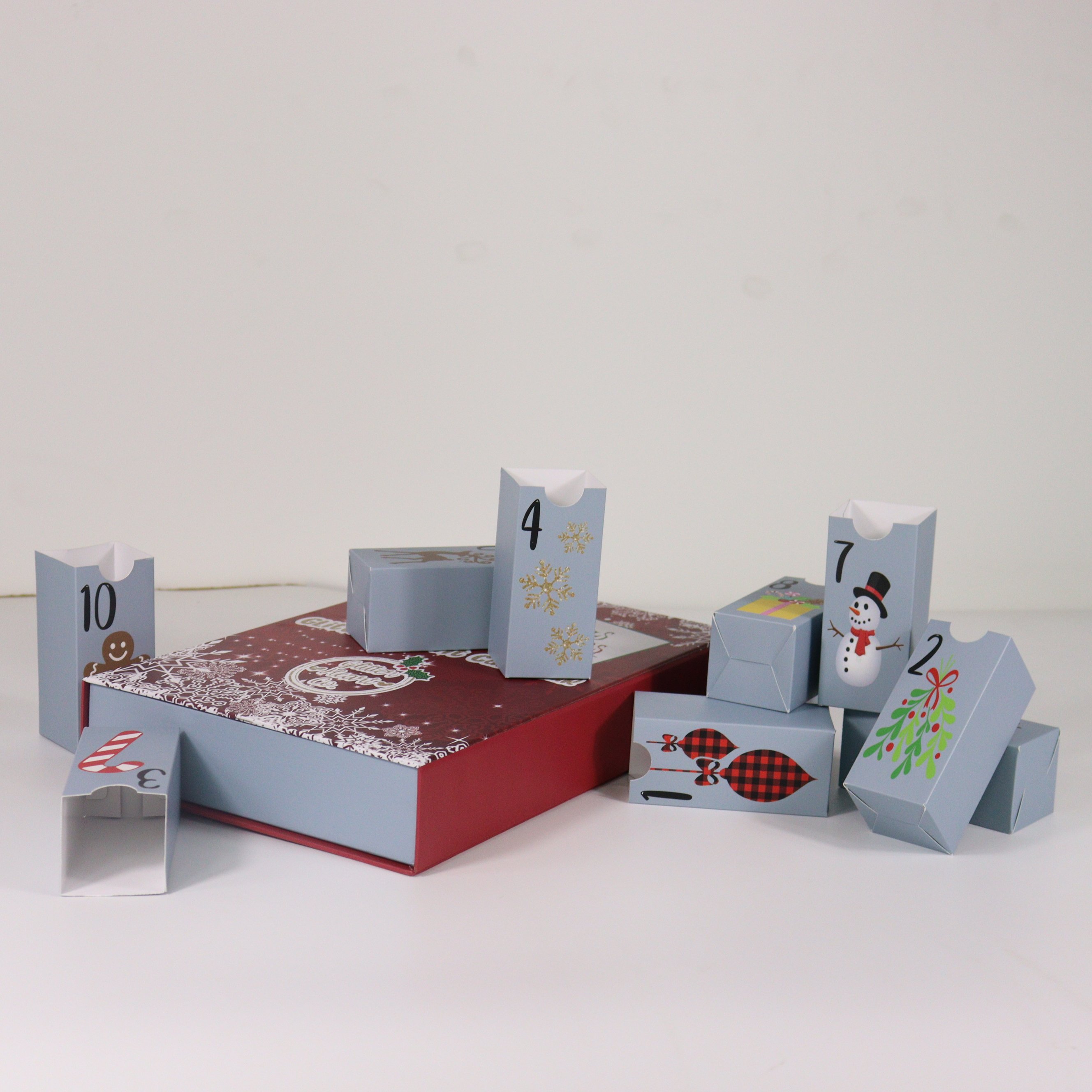Elegant custom advent calendar box for baby packaging with drawer