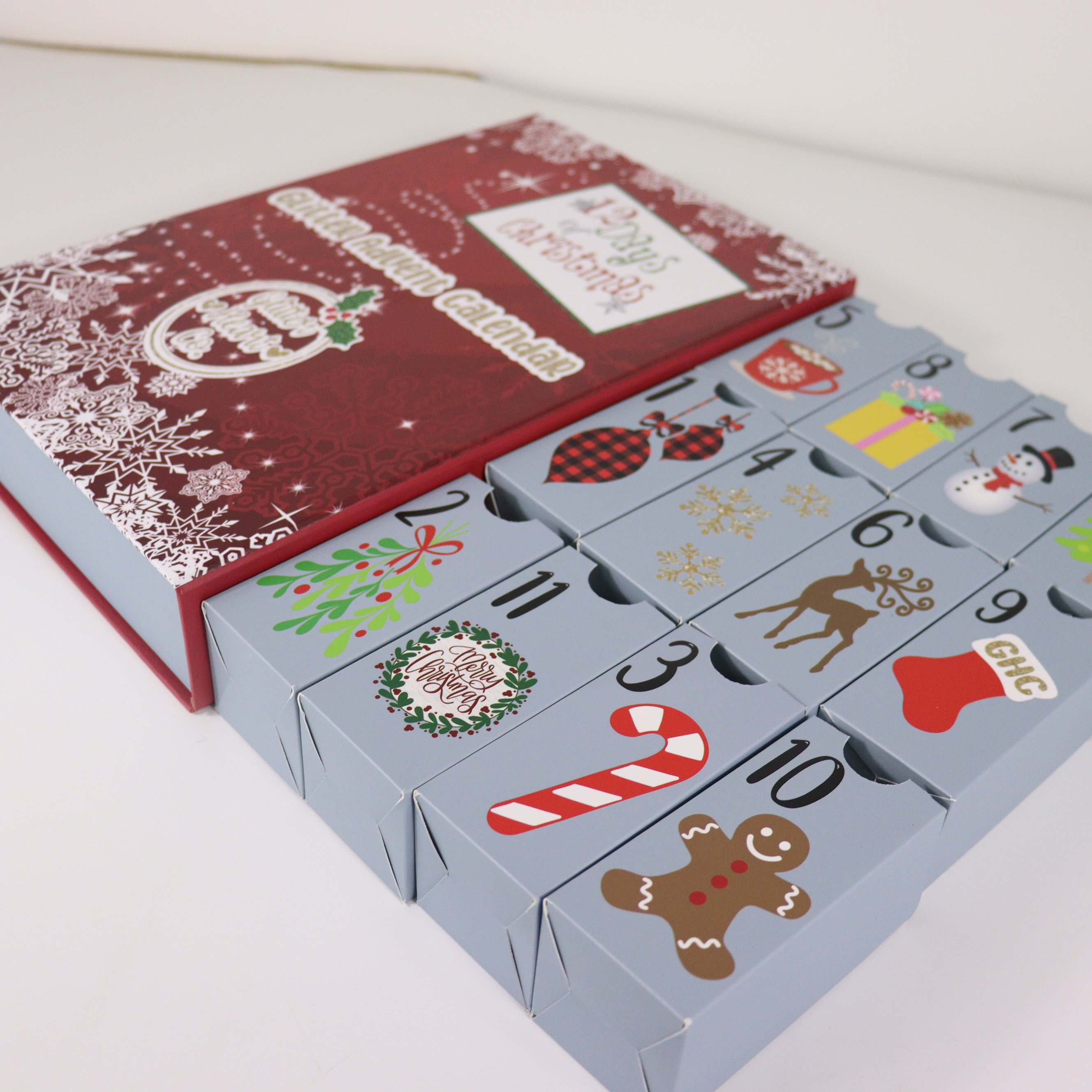 Elegant custom advent calendar box for baby packaging with drawer