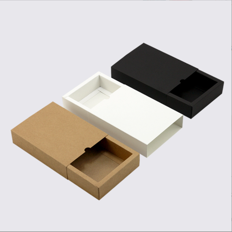 Factory customized luxury cardboard rigid rectangle gift packaging paper box Logo printing kraft paper drawer box