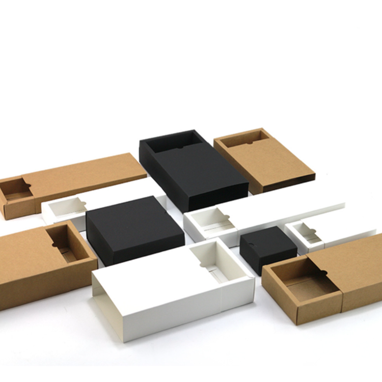 Factory customized luxury cardboard rigid rectangle gift packaging paper box Logo printing kraft paper drawer box
