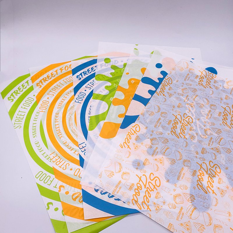 Wholesale Custom Logo 30cm x 30cm Greaseproof Paper Sheets for Food Wrapping