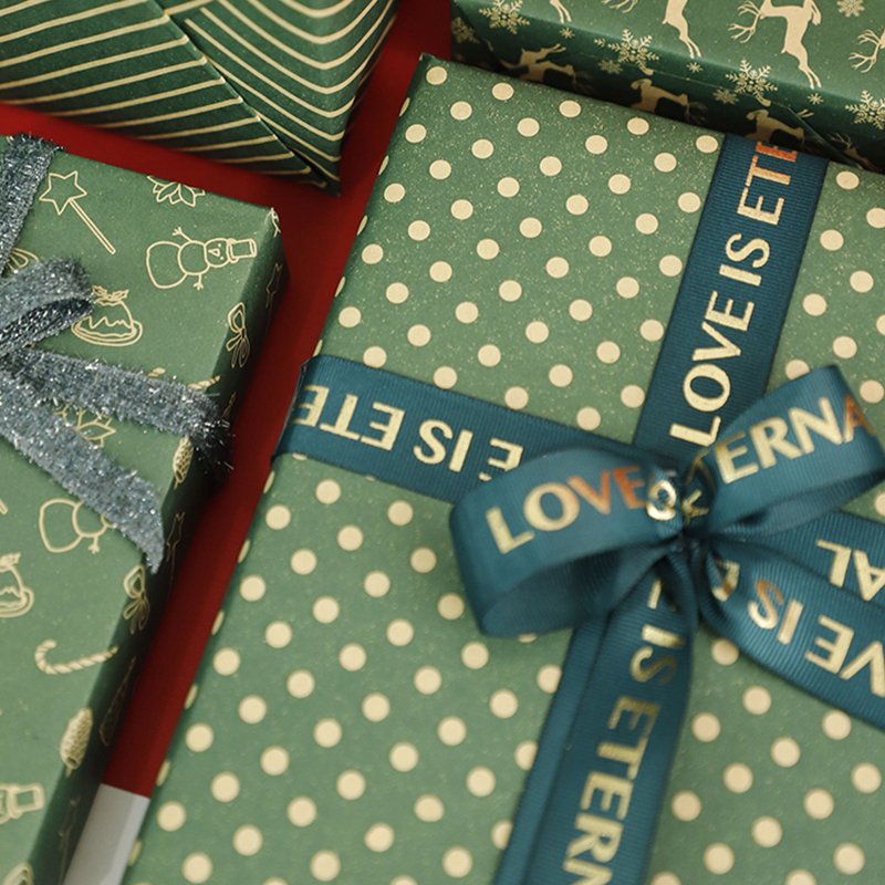 Wholesale Polka Dot Kraft Wrapping Paper Single Side Printed Christmas Dotted Packaging Paper Sheets Uncoated Compatible Screen