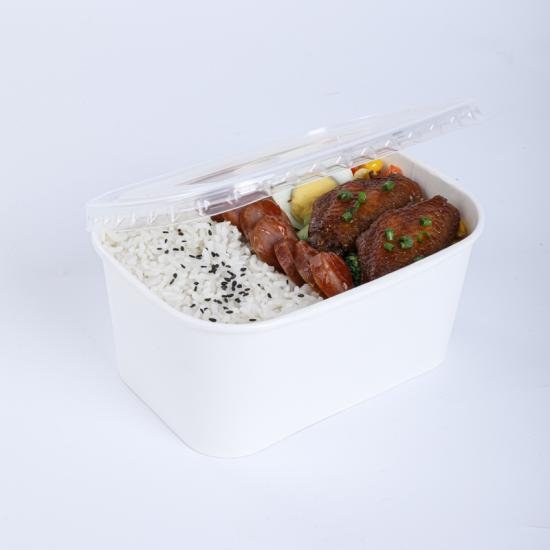 100% Eco-friendly Rectangular Kraft Takeaway Packaging Containers With Lid