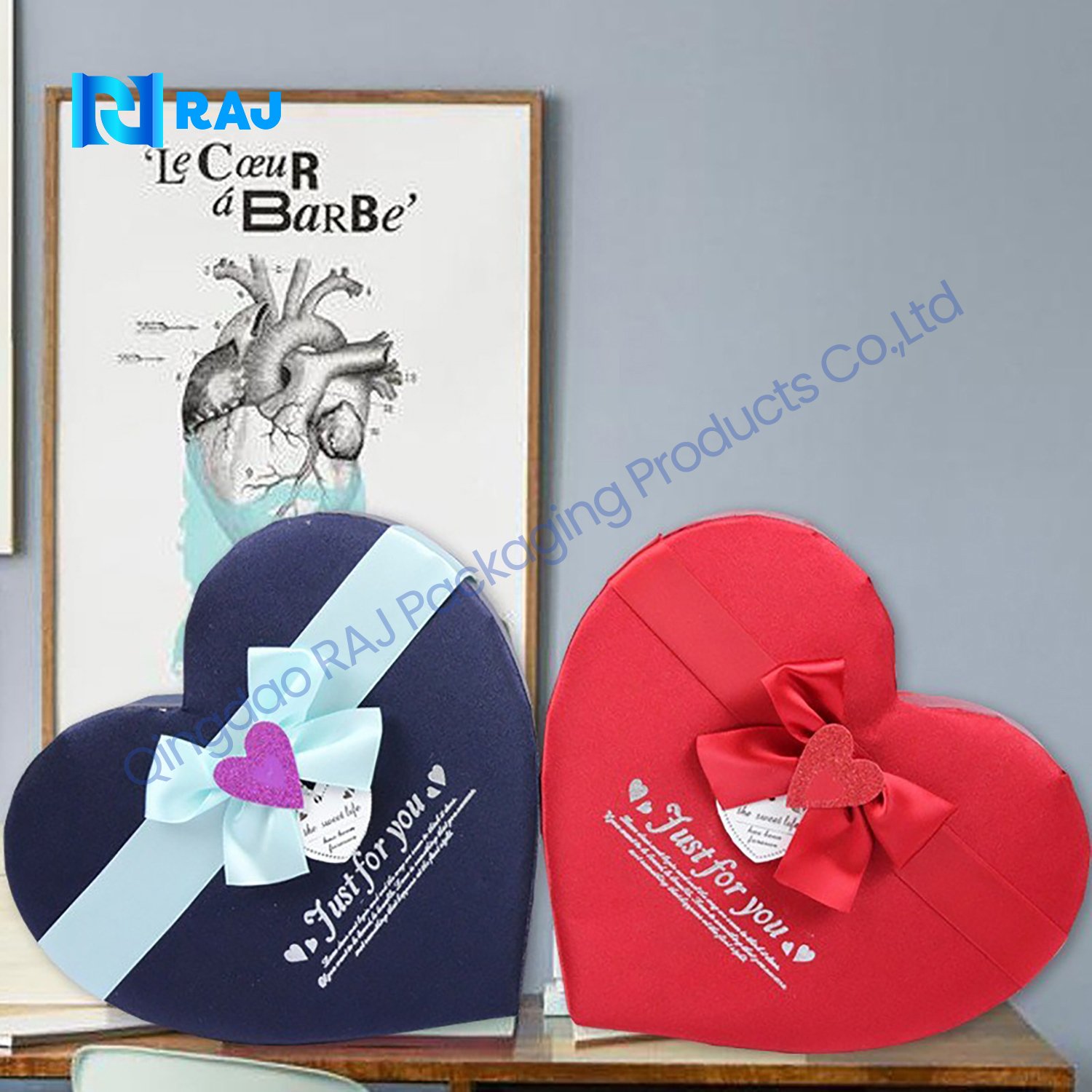 Beautiful And High Quality Custom Paper Red Heart Shaped Candle Perfume Gift Box Handmade Rigid Gift Box For Valentine's Day