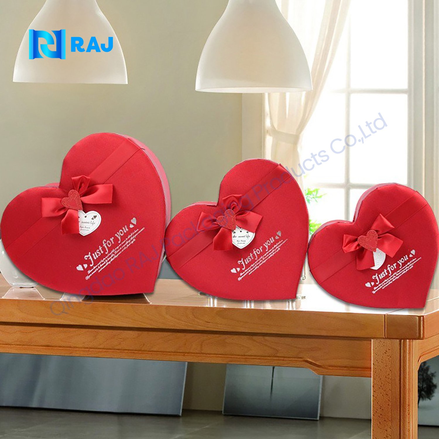 Beautiful And High Quality Custom Paper Red Heart Shaped Candle Perfume Gift Box Handmade Rigid Gift Box For Valentine's Day