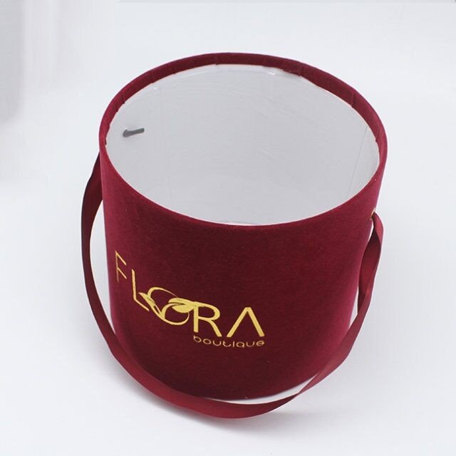 Luxury custom preserved flower box,velvet rose box,round packaging box