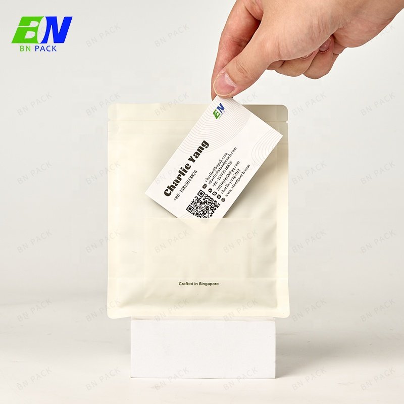 Manufacturer Customized Card Slot Coffee Bag Wholesale Roasted Coffee Beans Kraft Paper Flat Bottom Coffee With Valve And Zipper