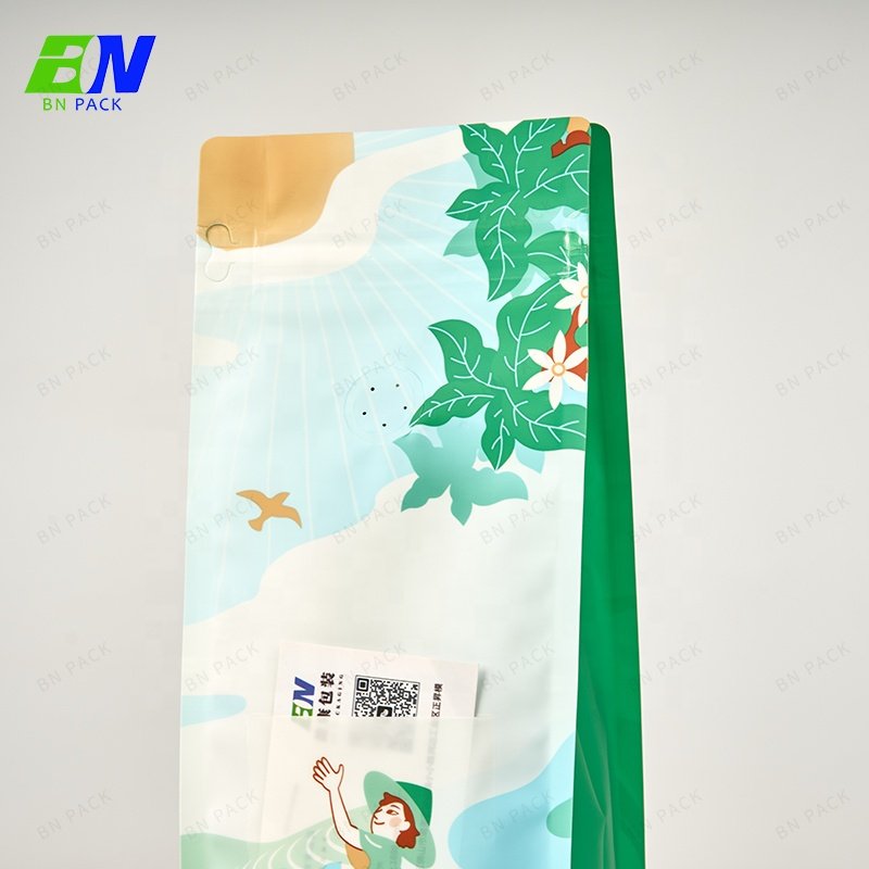 Manufacturer Customized Card Slot Coffee Bag Wholesale Roasted Coffee Beans Kraft Paper Flat Bottom Coffee With Valve And Zipper
