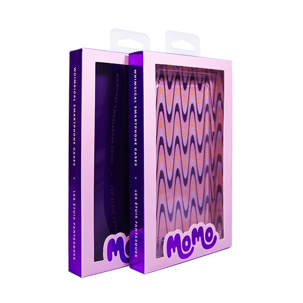 New design custom PET packaging box drawer box cell phone case packaging box with ribbon with clear window