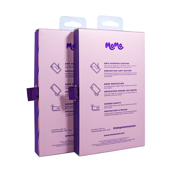New design custom PET packaging box drawer box cell phone case packaging box with ribbon with clear window