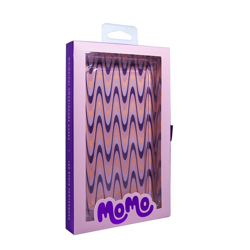 New design custom PET packaging box drawer box cell phone case packaging box with ribbon with clear window