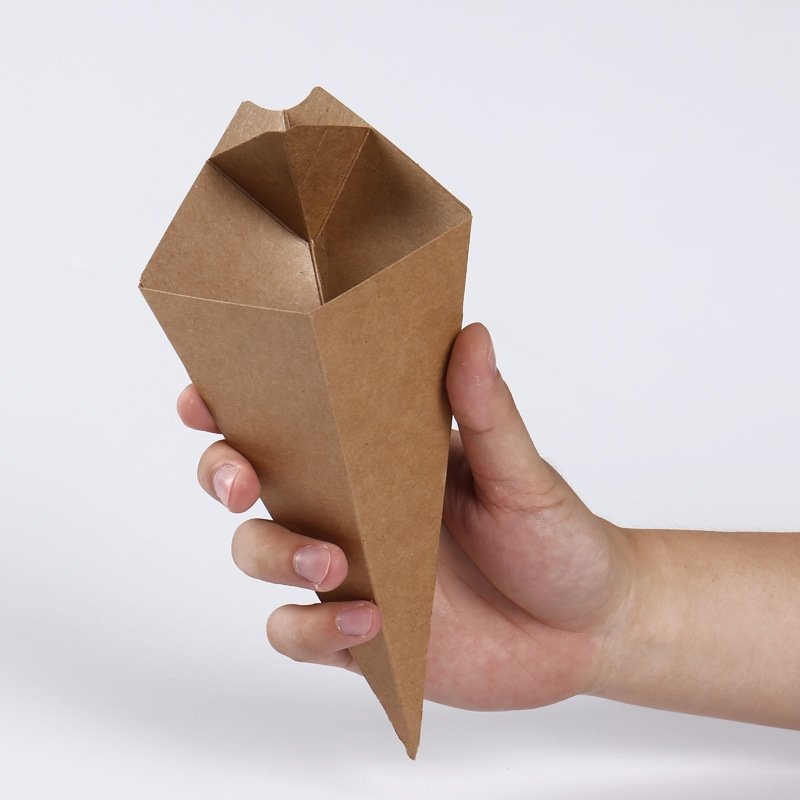 Food Paper Cones Chips fries holder fried chicken Popcorn cone ketchup dip pocket With Sauce Churro Chips