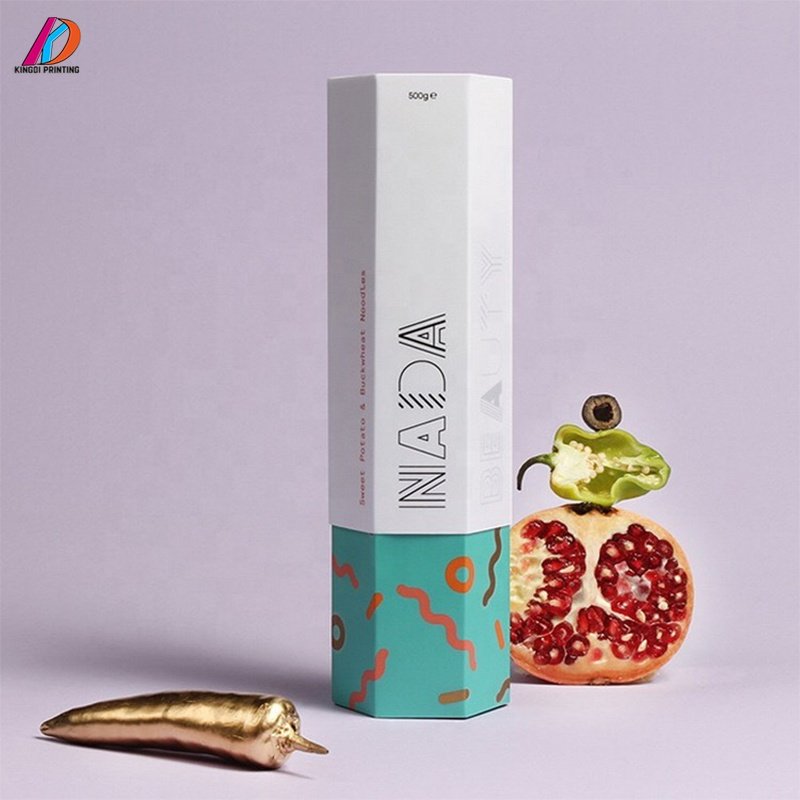 Custom printed food grade hexagon shaped paper box package