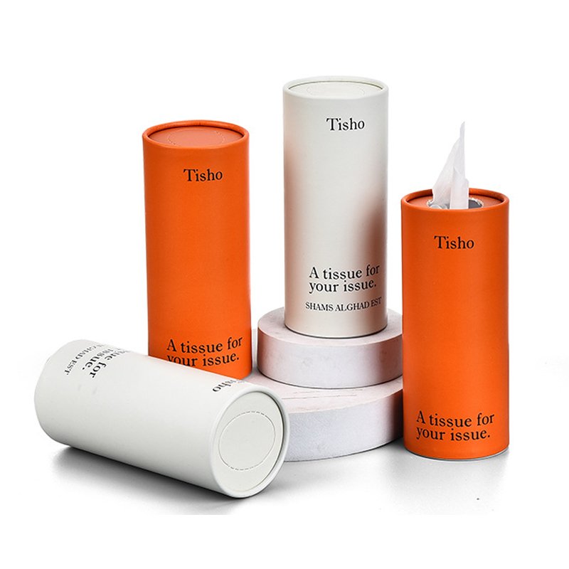 Custom cylinder tube packaging Round cardboard boxes Cylinder tissues box
