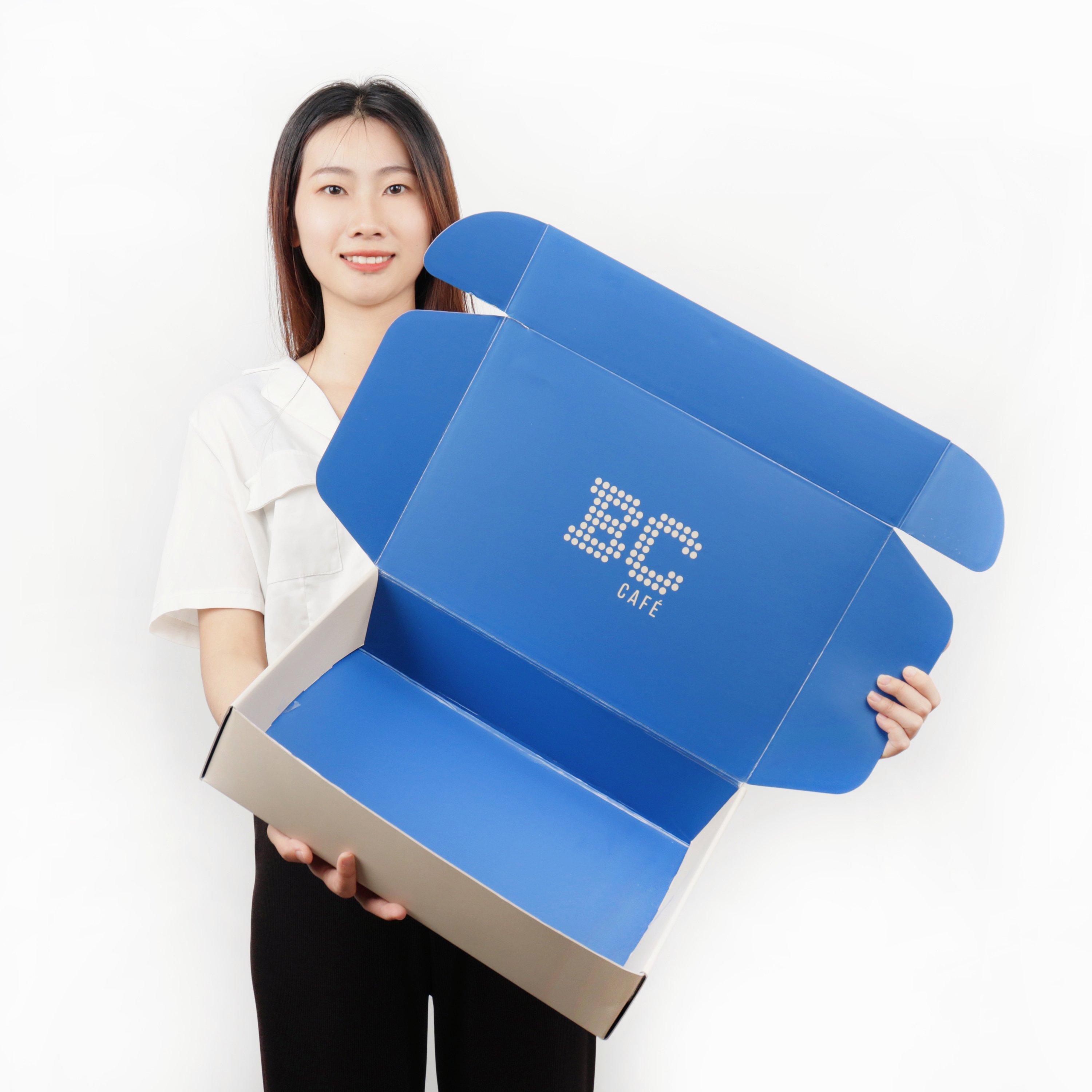 Colored Corrugated Handbag Wedding Dress Gift Packaging Large Caixa Personalizada Branded Mailing Cardboard Boxes with Logo