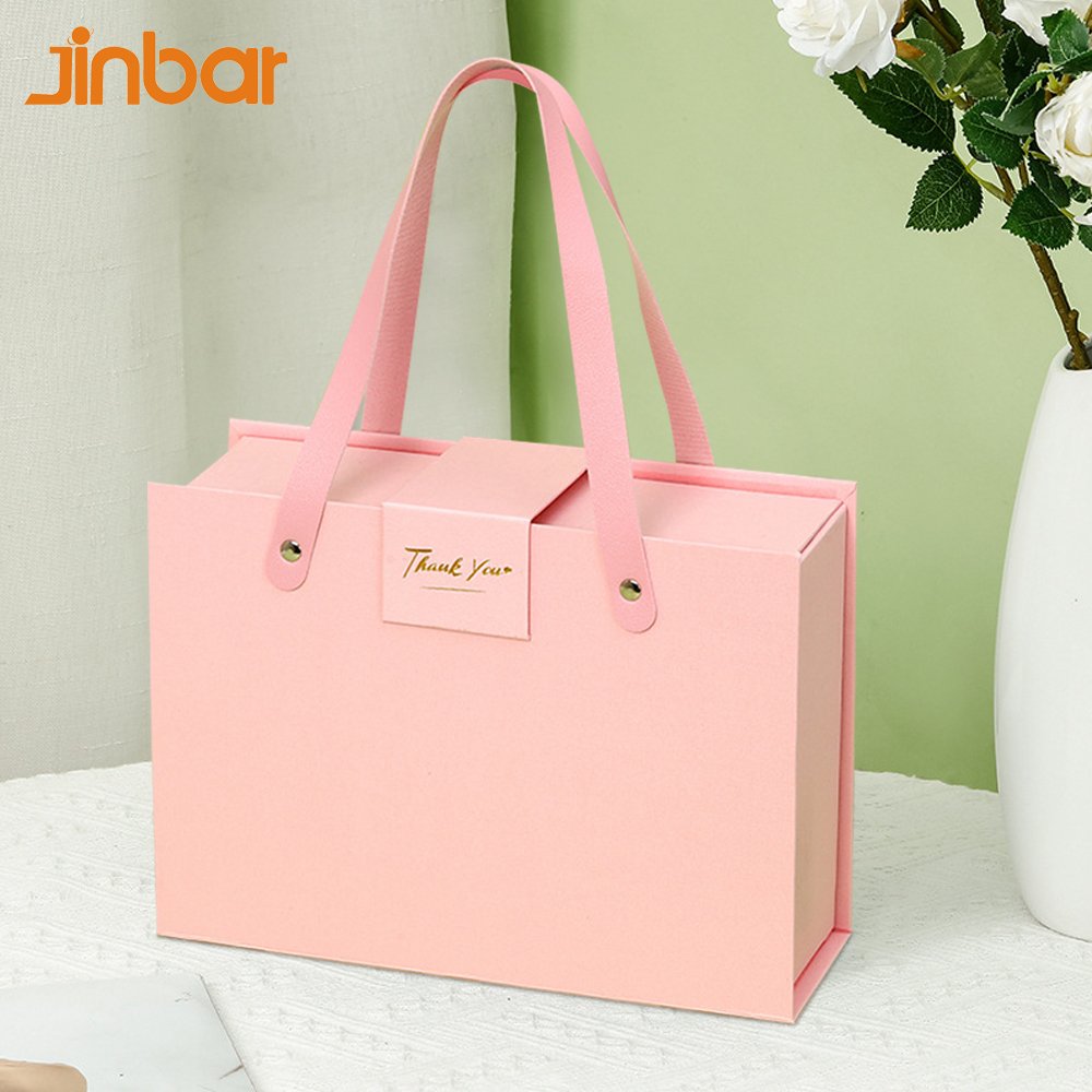 Sustainable Box Materials Handbag Gift Premium Pink Box Empty Chocolate Gift Box With Magnetic Lids For Retirement Celebration
