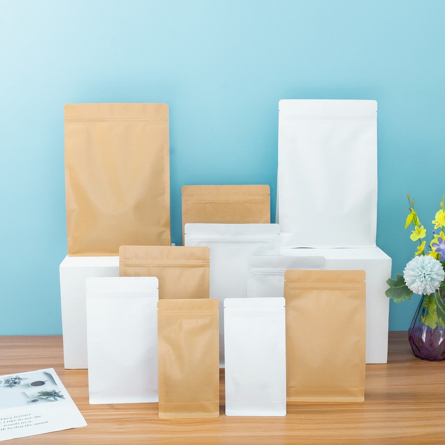 Custom printed food grade ziplock snack custom plastic pouch packaging food packing bag