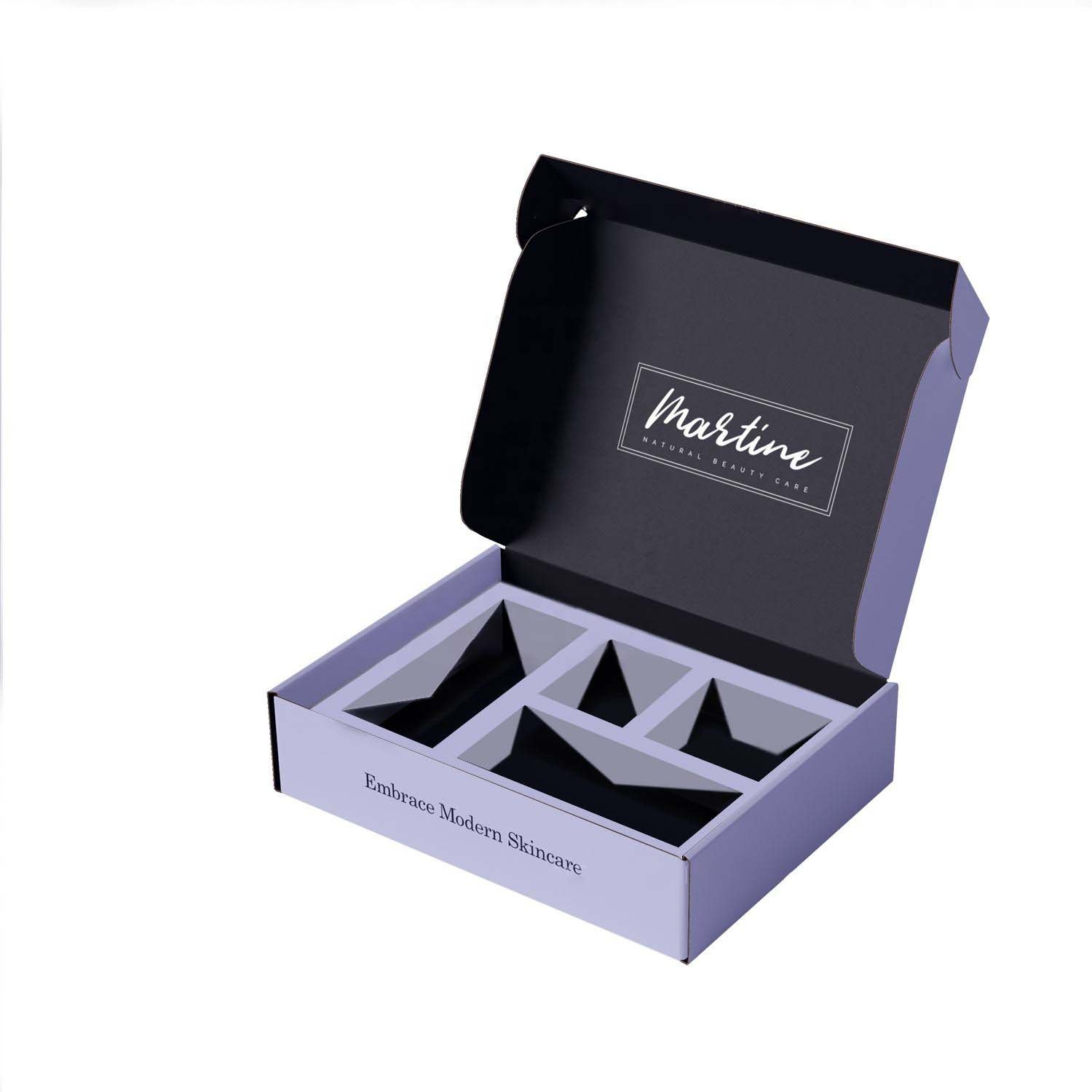 Custom Paper Packing Mailers Cosmetic Skincare Kit Boxes Printing Corrugated Shipping Packaging Box with Insert
