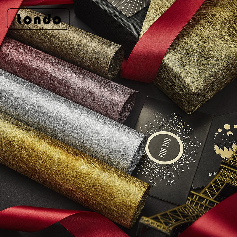 Tondo Premium Metallic Golden Gift flower Wrapping packaging Paper for flowers bouquet