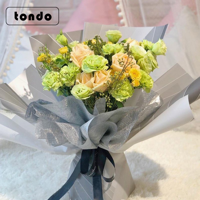 Tondo Premium Metallic Golden Gift flower Wrapping packaging Paper for flowers bouquet