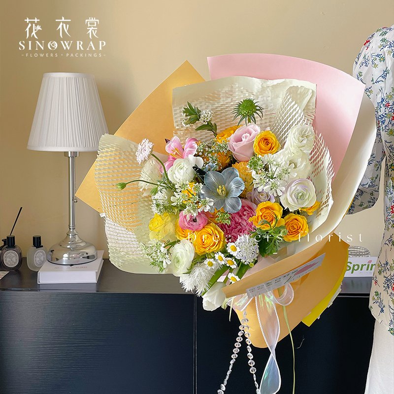 Spring Festival Paper Flower Wrapping Paper