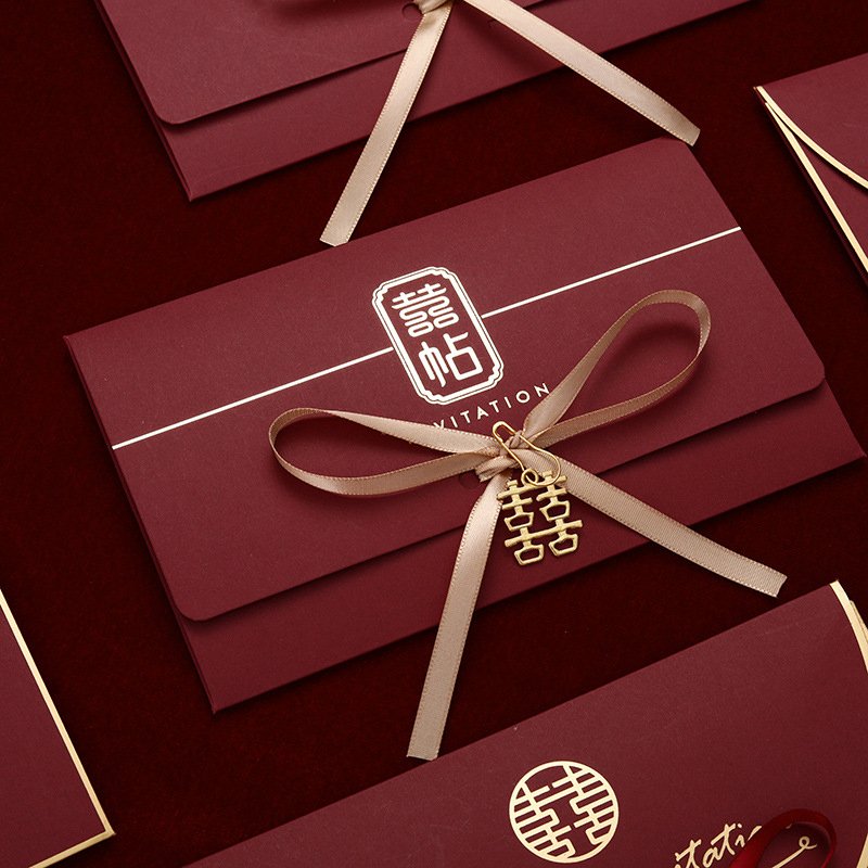University Admission Invite Card Luxury Packaging Wedding Invitation Box With Satin Silk