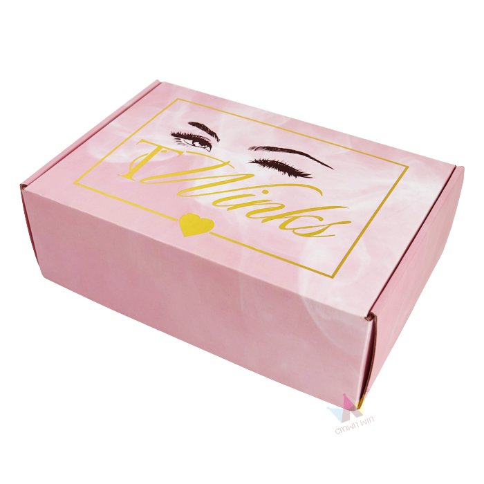 Custom Apparel Packaging Pink Color Mailer Boxes Cardboard Carton Shipping Corrugated Paper Packaging Box With Gold Foil logo
