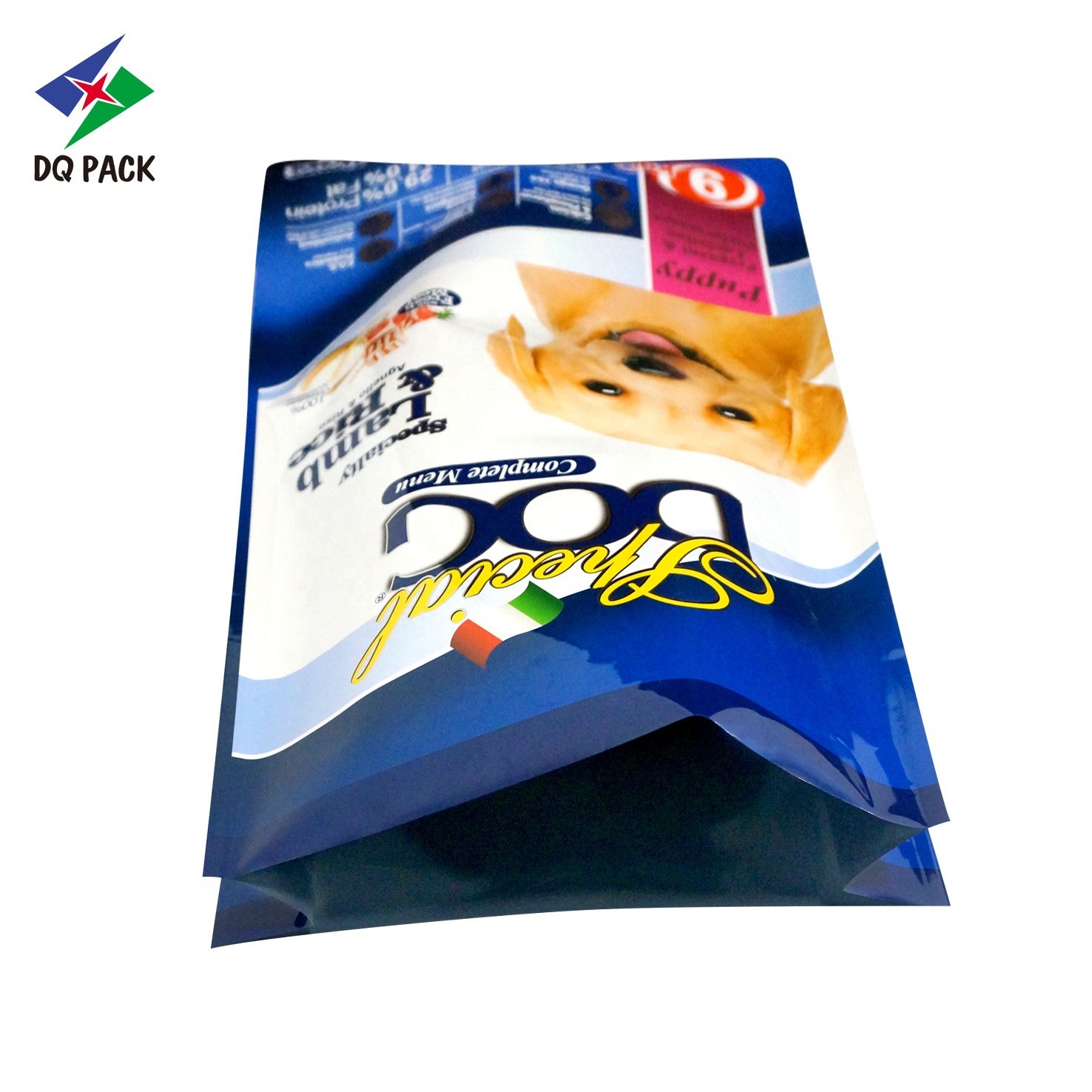 DQ PACK Custom Printing Flexible Packaging Large Capacity Pouch Bag Doypack For Pet Food Packaging