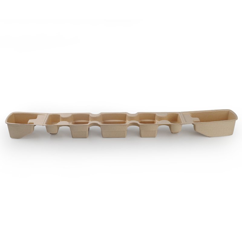 Sustainable pulp cardboard packaging sugarcane bagasse molded pulp paper tray packaging for LED lamp and light bulb products