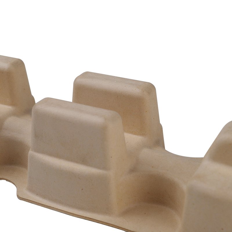 Sustainable pulp cardboard packaging sugarcane bagasse molded pulp paper tray packaging for LED lamp and light bulb products