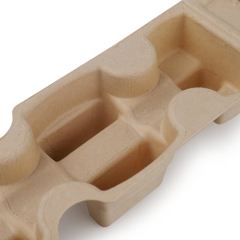 Sustainable pulp cardboard packaging sugarcane bagasse molded pulp paper tray packaging for LED lamp and light bulb products