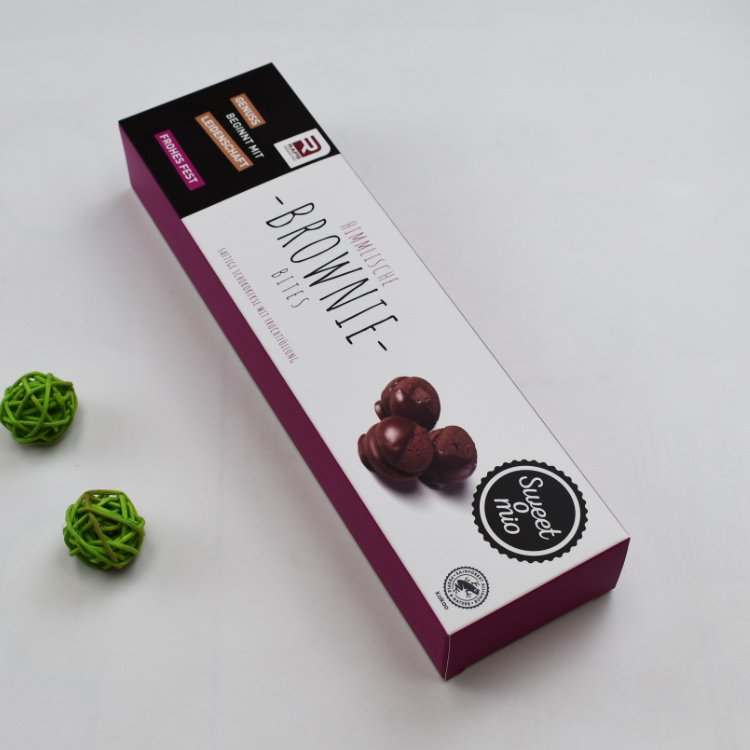 FSC Eco friendly Food Grade White Card Auto Lock Bottom Folding Brownie Dessert Chocolate Cookie Paper Box For Food Packaging