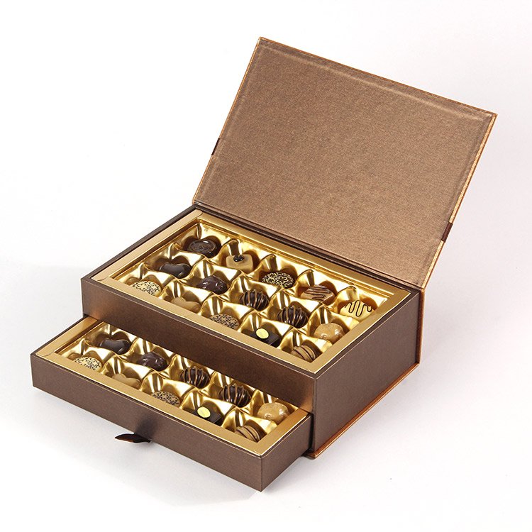 Luxury Drawer Paper Chocolate Packaging Box Custom Logo Slide Out Valentine Candy Celebration Empty Gift Chocolate Box