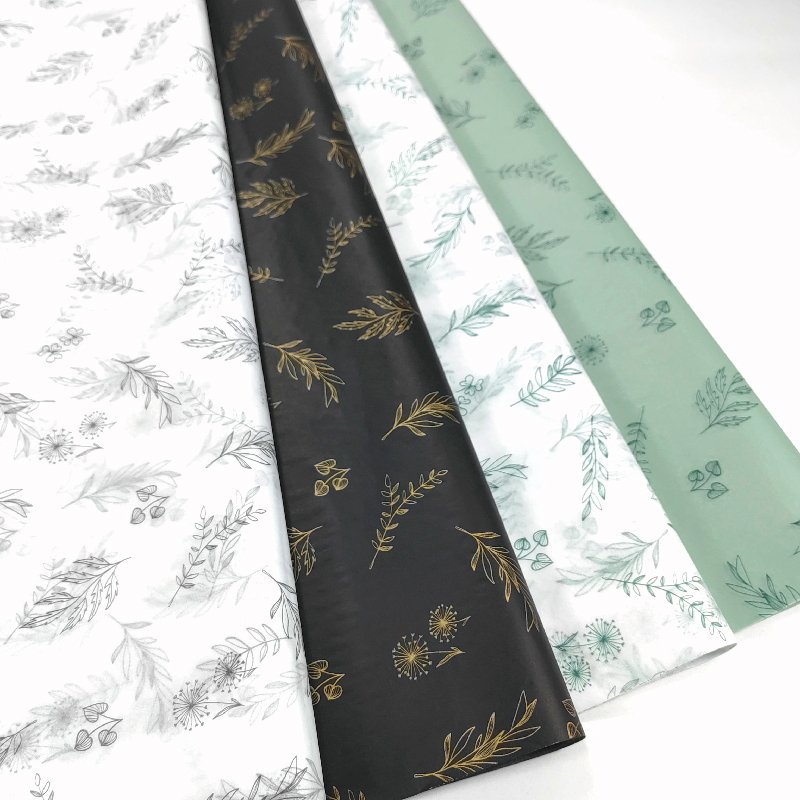 Grass Series 17g Fresh Style Bio-Degradable Gift Wrapping Paper 50x70cm Tissue Paper for Clothes Shoes Wine Packaging